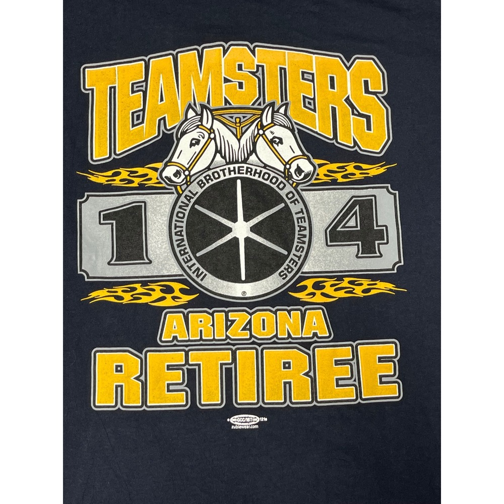 Teamsters Local 104 Arizona Retiree Pocket Tee Mens Large Navy Union Made - Picture 10 of 11